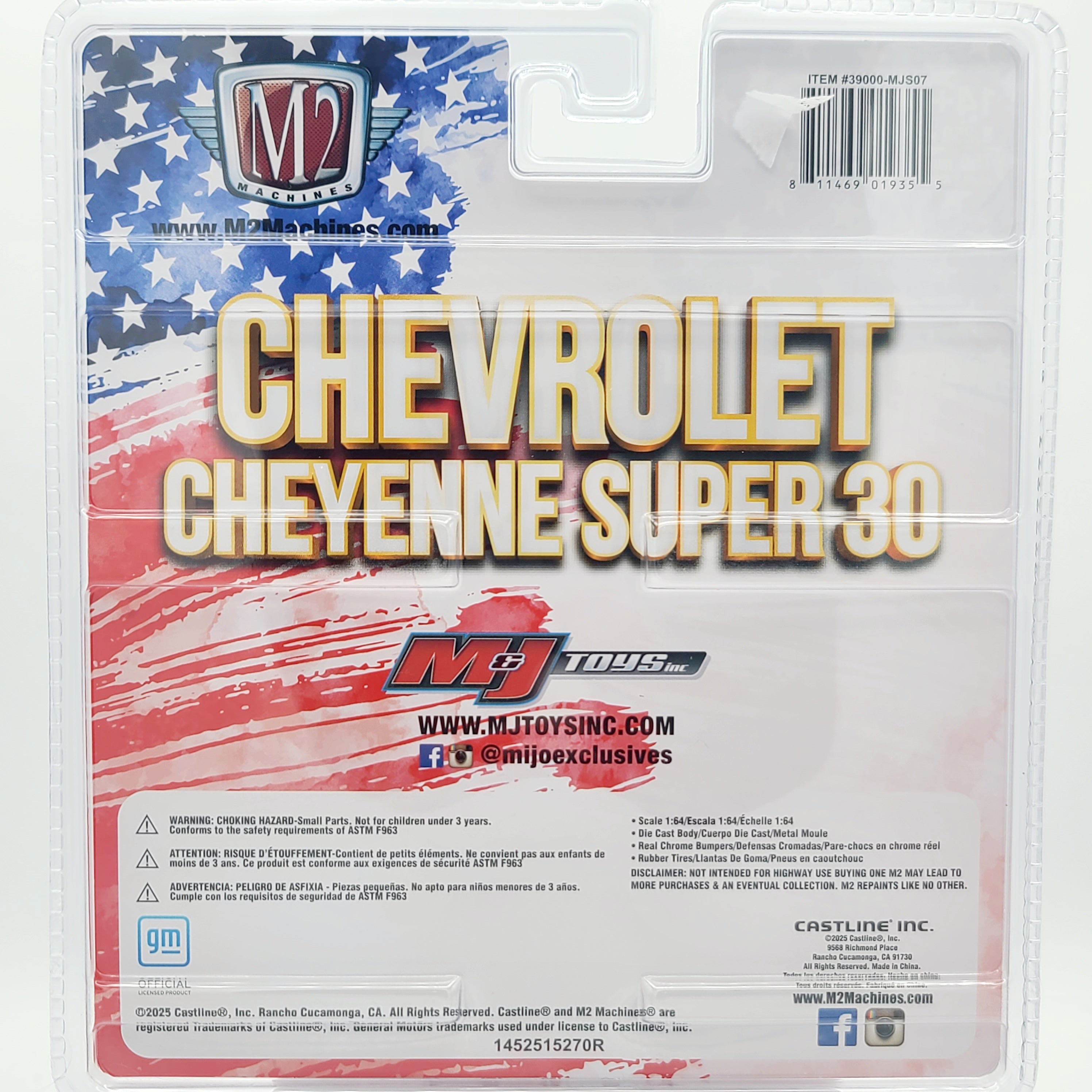 M2 Machines 1973 Chevrolet Cheyenne Super 30 Dually Pickup - 1:64, Stars & Stripes (2025 MiJo Exclusives - Limited Edition)